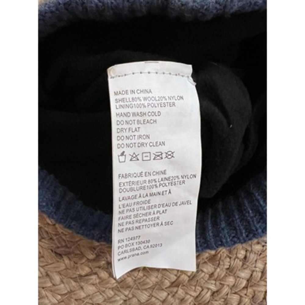Prana Navy Blue Stretch Tight Knit Classic Printed Beanie Hats U53180657 - Picture 3 of 7